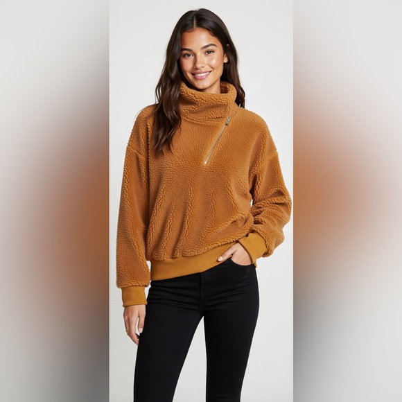 ePretty Jackets & Blazers - EPretty Sherpa soft comfy pullover jacket sweatshirt- Size L NEW